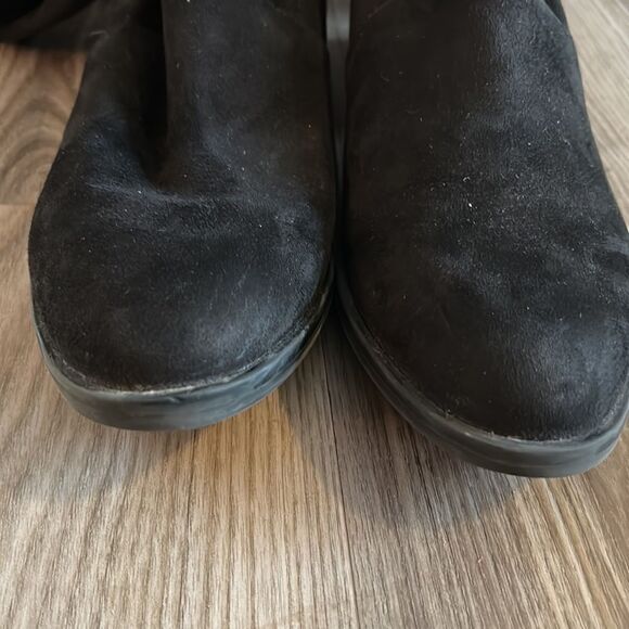 LIKE NEW SAM EDELMAN OTK PALOMA BLACK SUEDE BOOTS SIZE 7- RETAIL $398 - Picture 9 of 12